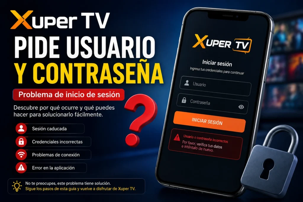 Xuper TV Pide Usuario y Contraseña: Causas y Soluciones 3 Login problem illustration