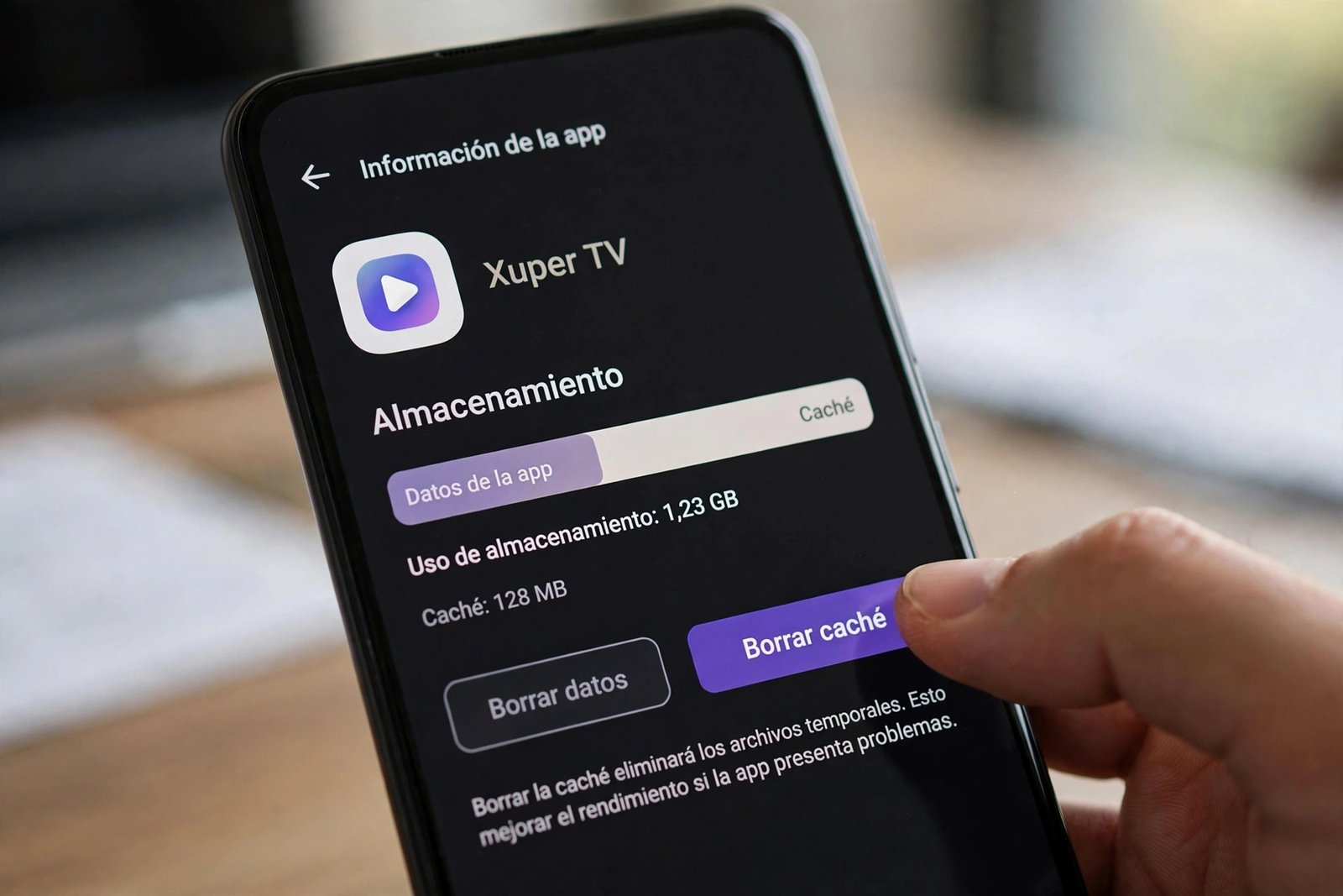 Xuper TV se cierra sola: 7 soluciones (2026) 2 Borrar caché de Xuper TV en Android